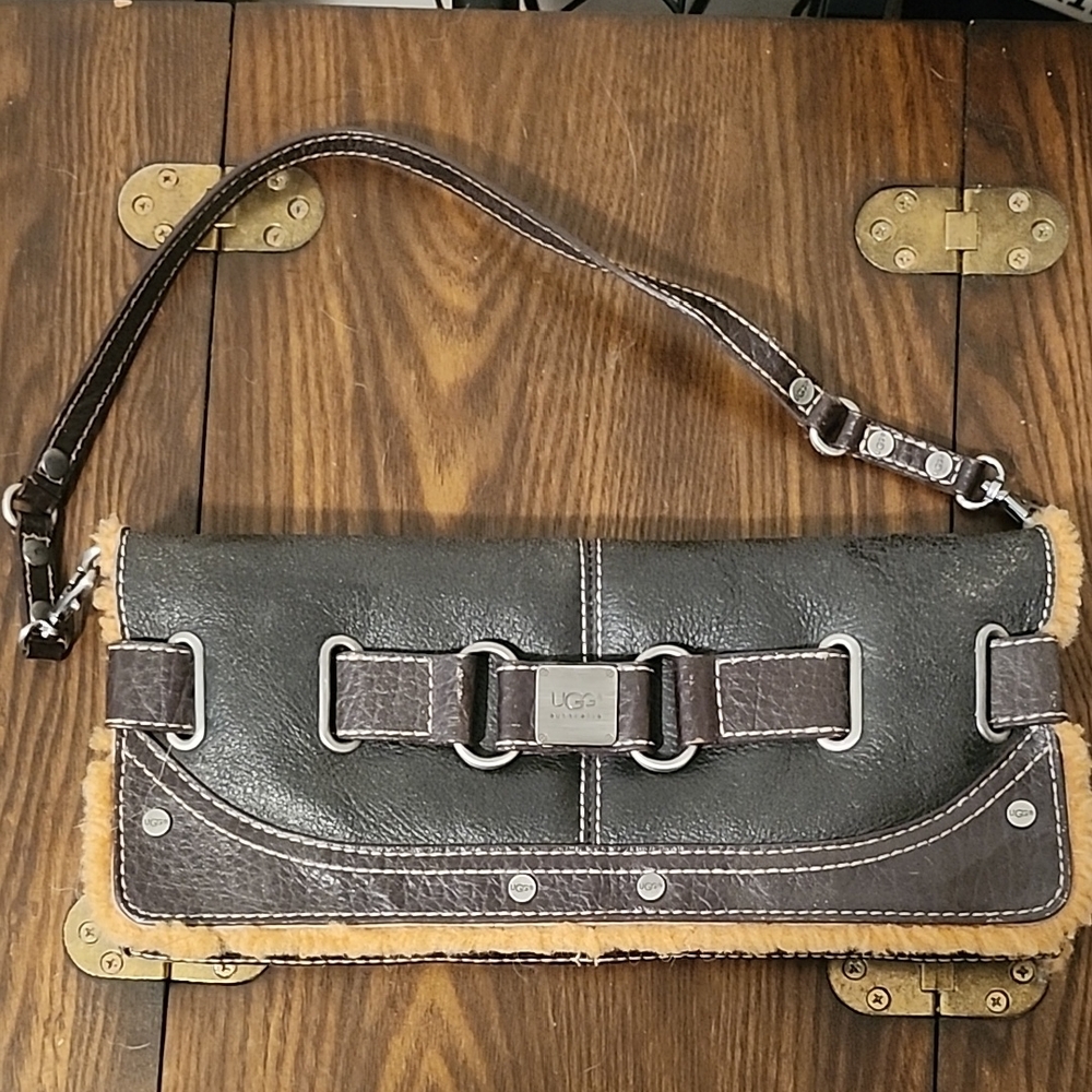 UGG Dark Brown Leather Clutch